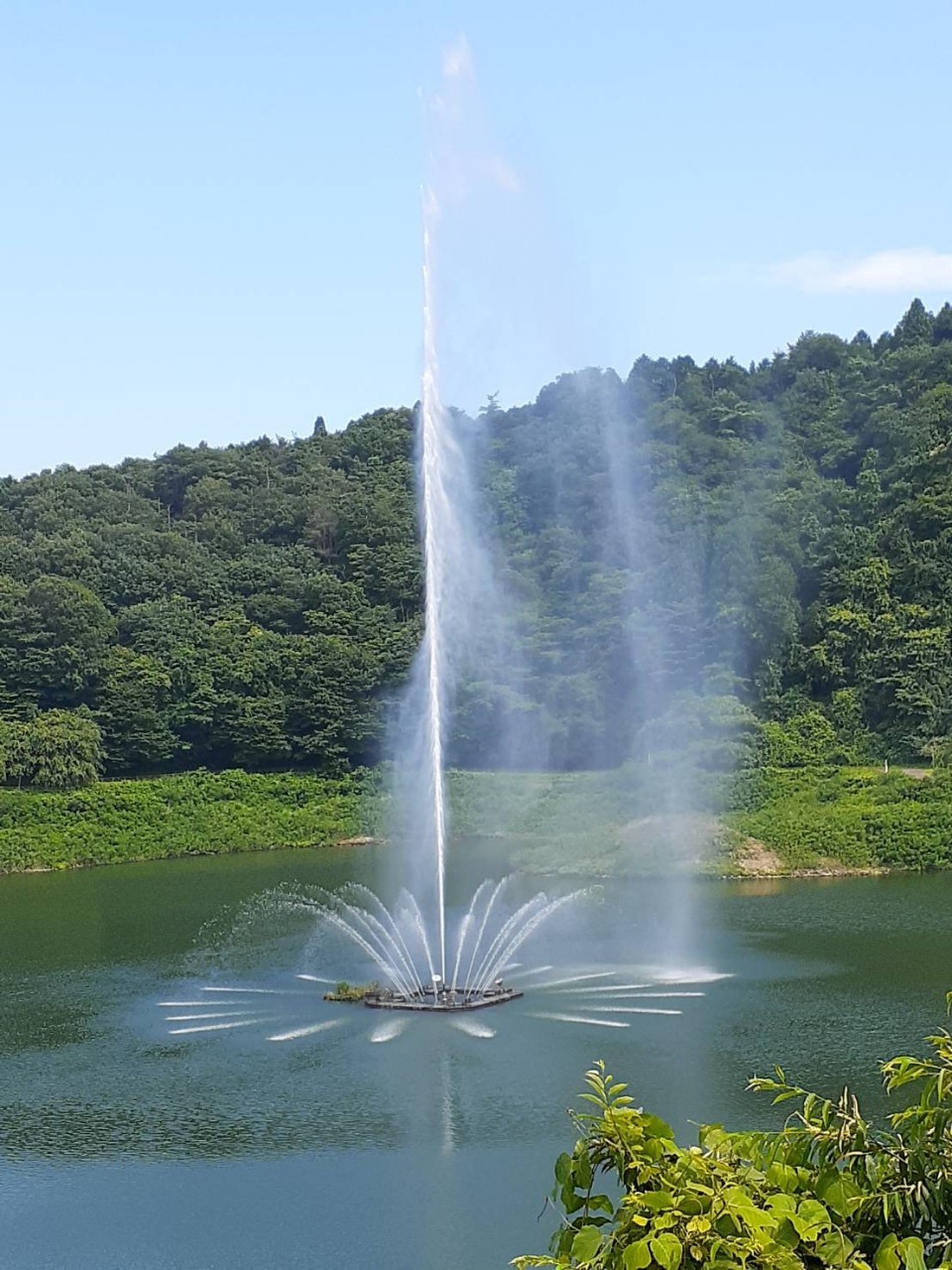 十王ダムへ行き噴水を鑑賞